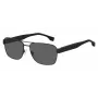 HUGO BOSS BLACK BOSS1441S807 Men's Rectangular Sunglasses - Black Frame Grey Lens 60/16/150 mm