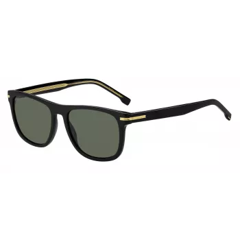 HUGO BOSS BLACK BOSS1626S807 Men's Sunglasses Square Acetate Black Frame Grey Lens 55mm