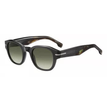HUGO BOSS BLACK BOSS1717SKB7 Men's Sunglasses - Acetate Frame, Grey Polycarbonate Lenses, UV400 Protection
