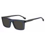 HUGO BOSS BLACK BOSS1765GSPJP Men's Rectangular Sunglasses - Black Frame, Grey Lens, 55/18/150 mm