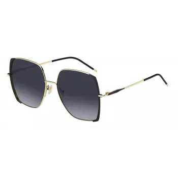 HUGO BOSS BLACK Women's Sunglasses BOSS1707SRHL - Square Acetate Frame, Grey Polycarbonate Lenses, UV400 Protection, 58mm Lens Width