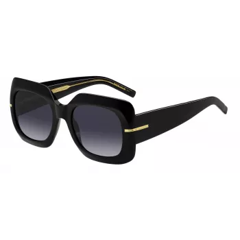 HUGO BOSS BLACK Women's Sunglasses BOSS1730S807 - Rectangular Acetate Frame, Grey Lenses, 54mm