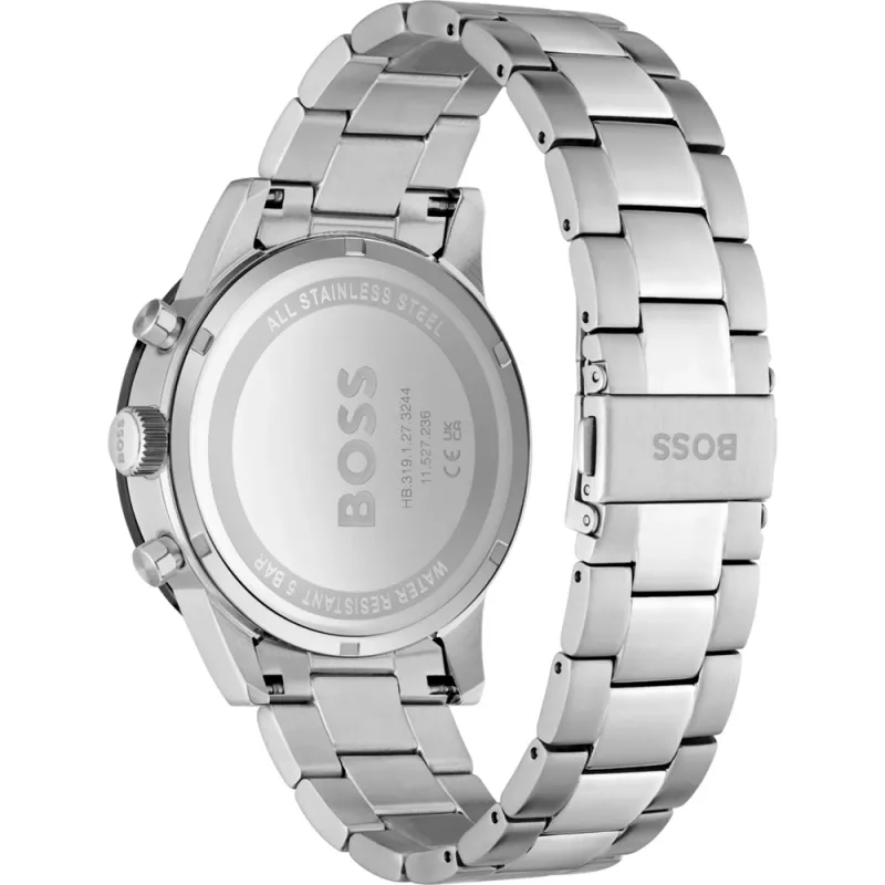 HUGO BOSS Men's Velocity Chronograph Watch 1513922 44mm Stainless Steel Blue Dial