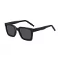 HUGO HG1259S807IR Men's Rectangular Sunglasses, Black Acetate Frame, Grey UV400 Lenses, 51mm