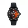 HUGO MAN 1530275 45mm Quartz Chronograph Watch Blue Dial Brown Leather Strap