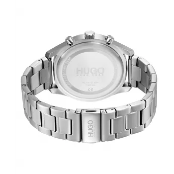 HUGO Men's 1530163 Quartz Analog Watch 46mm Blue Dial Brown Leather Strap