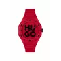 HUGO Men's Velocity Chronograph Quartz Watch 42mm Stainless Steel Case Black Silicone Strap 1530328