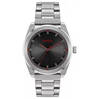 HUGO Men's Watch 1570175 42mm Stainless Steel Black Dial