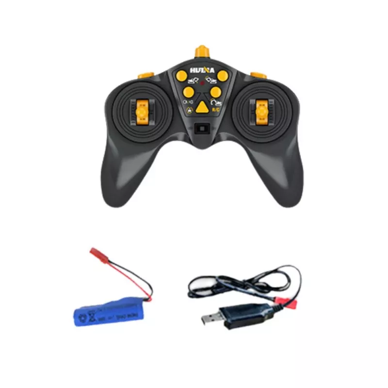 Huina 22747 1:16 RC Crawler Excavator with Rotating Cabin, 15 Channel 2.4GHz Remote Control, LED Lights, Metal Shovel, Rechargeable Battery, for Kids 8+