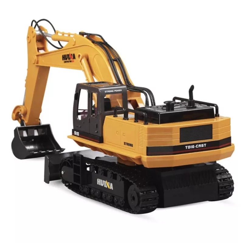 Huina 22747 1:16 RC Crawler Excavator with Rotating Cabin, 15 Channel 2.4GHz Remote Control, LED Lights, Metal Shovel, Rechargeable Battery, for Kids 8+