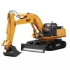 Huina 22747 1:16 RC Crawler Excavator with Rotating Cabin, 15 Channel 2.4GHz Remote Control, LED Lights, Metal Shovel, Rechargeable Battery, for Kids 8+