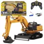Huina 22747 1:16 RC Crawler Excavator with Rotating Cabin, 15 Channel 2.4GHz Remote Control, LED Lights, Metal Shovel, Rechargeable Battery, for Kids 8+
