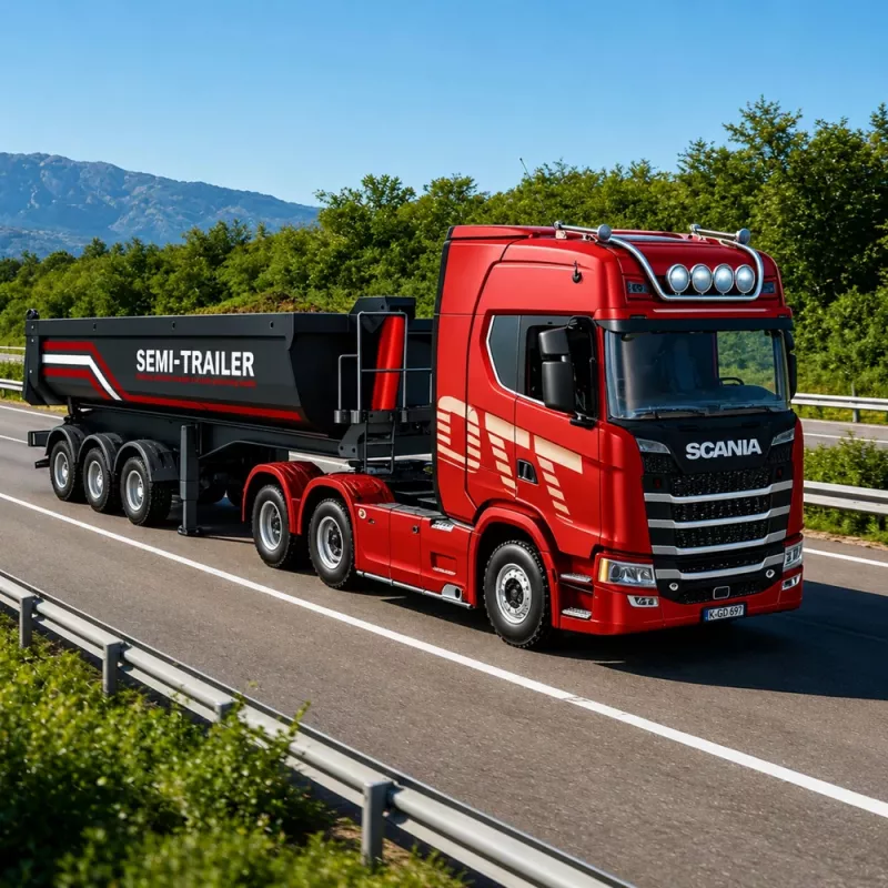 HUINA 32332 RC Metal Tipper Semi-Trailer 1:18 Scale Black