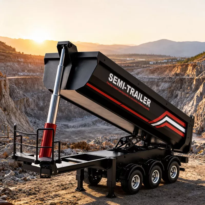 HUINA 32332 RC Metal Tipper Semi-Trailer 1:18 Scale Black