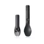 HumanGear Uno GoBites Click Travel Utensil Set Spoon and Fork Grey