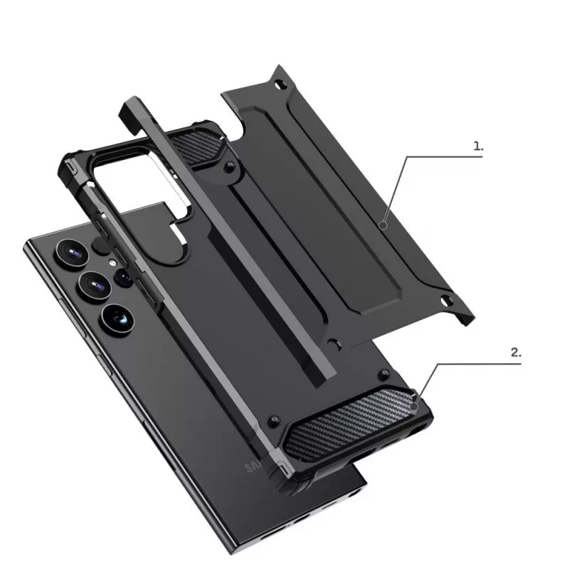 Hurtel Hybrid Armor Case for Apple iPhone 15 Pro - Black