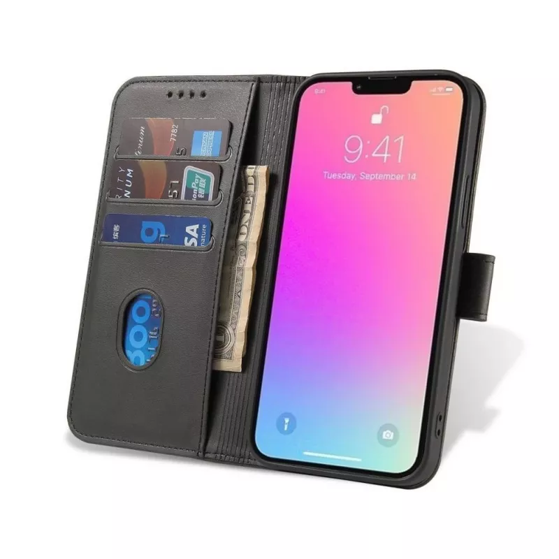 Hurtel Magnet Case Cover for TCL 20 Pro 5G Flip Cover Wallet Stand Black
