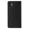 Hurtel Magnet Strap Case for iPhone 13 Mini - Wallet Cover with Mini Lanyard Pendant - Black