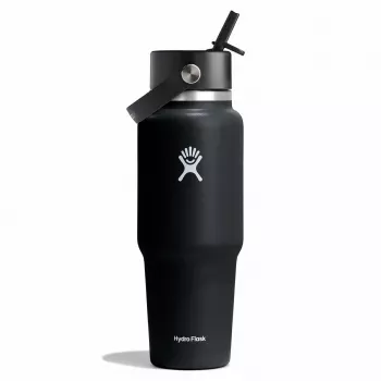 Hydro Flask Travel Bottle Wide Flex Straw Cap 32OZ 946ml Black