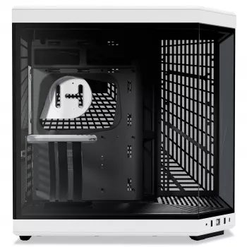 Hyte Y70 Panda Mid Tower Case with 14.1 inch Touchscreen, Tempered Glass, Black/White