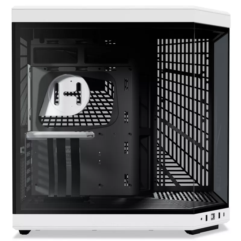 Hyte Y70 Panda Mid Tower Case with 14.1 inch Touchscreen, Tempered Glass, Black/White