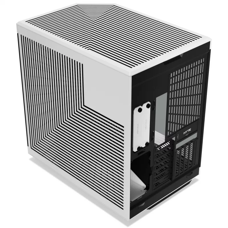 Hyte Y70 Panda Mid Tower Case with 14.1 inch Touchscreen, Tempered Glass, Black/White