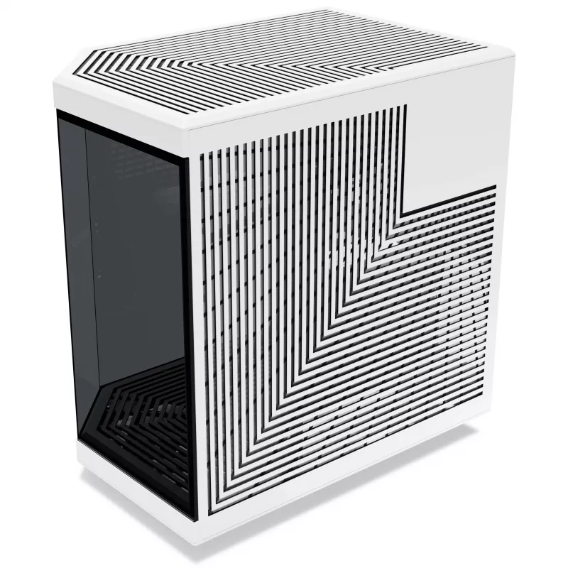 Hyte Y70 Panda Mid Tower Case with 14.1 inch Touchscreen, Tempered Glass, Black/White