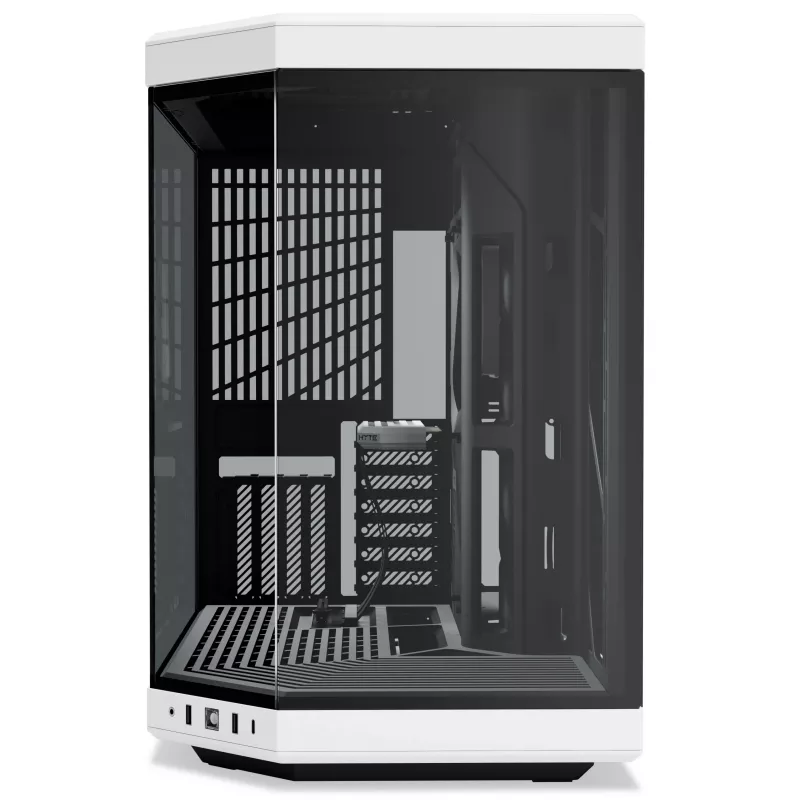 Hyte Y70 Panda Mid Tower Case with 14.1 inch Touchscreen, Tempered Glass, Black/White
