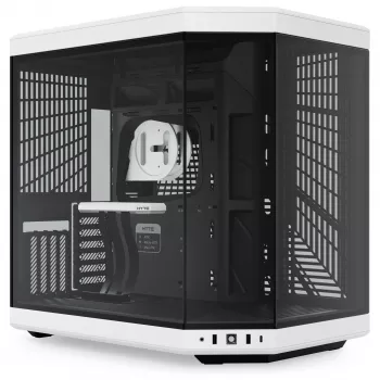 Hyte Y70 Panda Mid Tower Case with 14.1 inch Touchscreen, Tempered Glass, Black/White