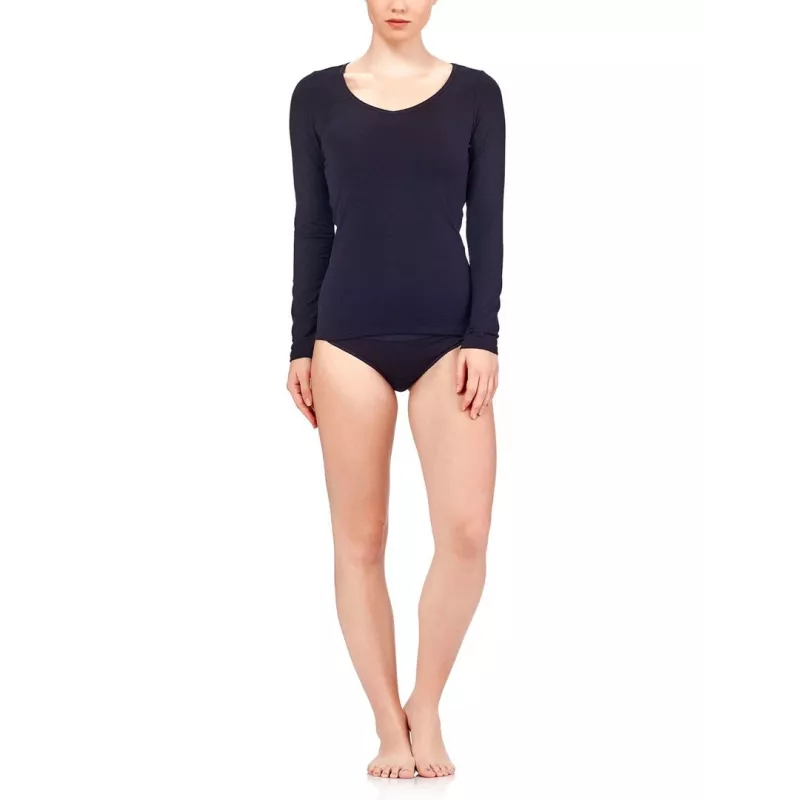 Icebreaker 103194001 Women's Merino Wool Blend Scoop Neck Long Sleeve Base Layer Top - Size M