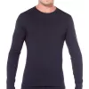 Icebreaker 200 Oasis L/S Crewe Base Layer Top - Black, XXL