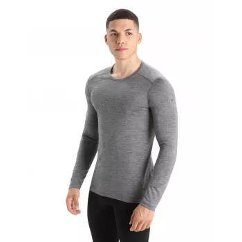 Icebreaker 200 Oasis LS Crewe Thermal Base Layer Top - Stone - Size L