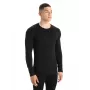 Icebreaker 260 Tech L/S Crewe Thermal Base Layer Top - Black, XXL