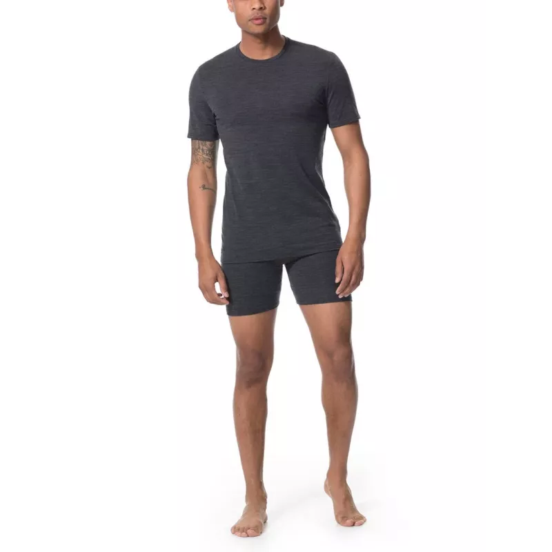 Icebreaker Anatomica Short Sleeve Crewe Base Layer T-Shirt - Black/Monsoon - XL