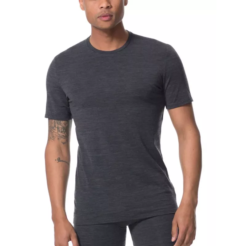 Icebreaker Anatomica Short Sleeve Crewe Base Layer T-Shirt - Black/Monsoon - XL