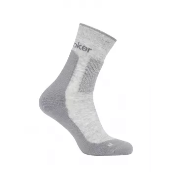 Icebreaker Hike+ Medium Crew Merino Wool Hiking Socks - Blizzard Heather/Alloy - Unisex