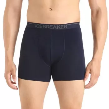 ICEBREAKER Men's Anatomica Boxer Briefs Midnight Navy - Merino Wool Blend, Odor Resistant, Temperature Regulating