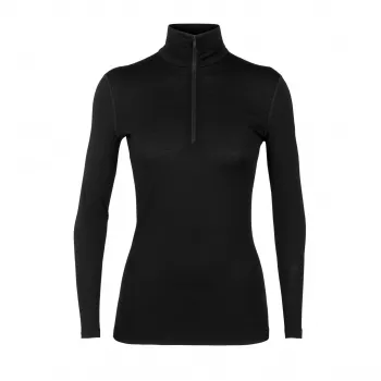 Icebreaker Merino 200 Oasis LS Half Zip Women's Thermal Base Layer Top Black