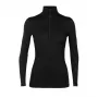 Icebreaker Merino 200 Oasis LS Half Zip Women's Thermal Base Layer Top Black