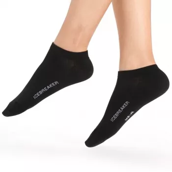 Icebreaker Merino Lifestyle Fine Gauge No Show Socks Men's Black/Snow