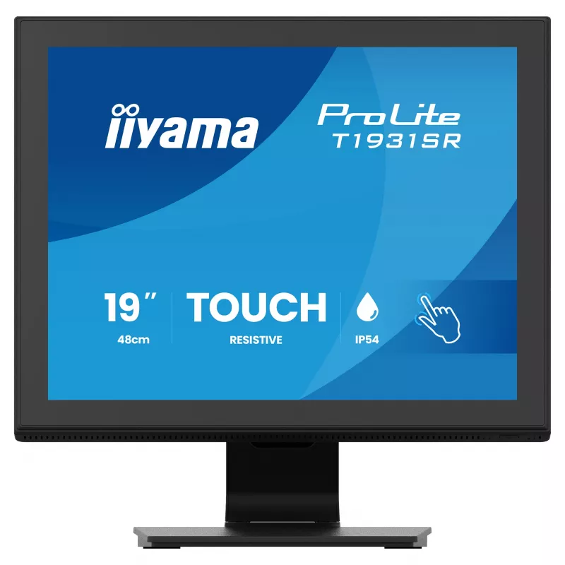 IIYAMA ProLite T1931SR-B2S 19 inch 1280x1024 IPS 5:4 Resistive Touch Monitor, 14 ms, DisplayPort, VGA, DVI, Speakers, VESA