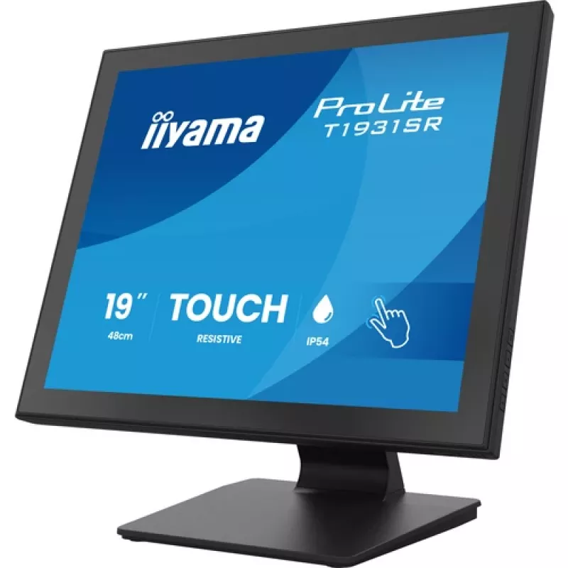 IIYAMA ProLite T1931SR-B2S 19 inch 1280x1024 IPS 5:4 Resistive Touch Monitor, 14 ms, DisplayPort, VGA, DVI, Speakers, VESA