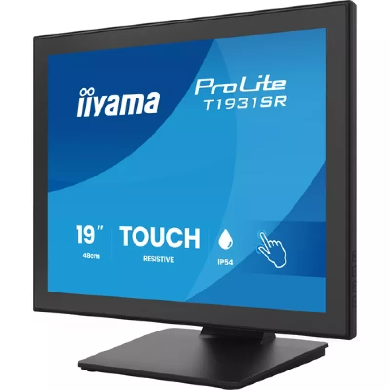 IIYAMA ProLite T1931SR-B2S 19 inch 1280x1024 IPS 5:4 Resistive Touch Monitor, 14 ms, DisplayPort, VGA, DVI, Speakers, VESA