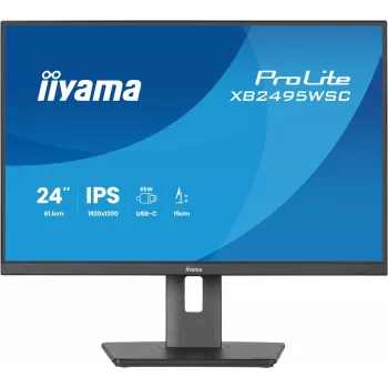 IIYAMA ProLite XB2495WSC-B1 24.1 inch WUXGA IPS 100Hz Monitor with USB-C Hub, Height Adjustable, VESA, Speakers