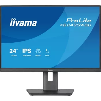 IIYAMA ProLite XB2495WSC-B1 24.1 inch WUXGA IPS 100Hz Monitor with USB-C Hub, Height Adjustable, VESA, Speakers