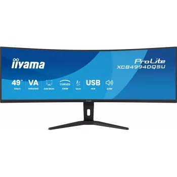 IIYAMA ProLite XCB4994DQSU-B1 49 inch Super-Ultrawide Curved VA Monitor Dual QHD 120Hz HDR400 USB-C Hub Speakers Height Adjustable
