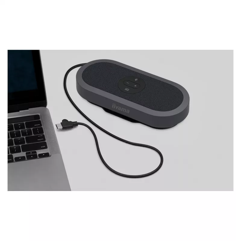IIYAMA WP-MEET03M Wireless Presentation Transmitter with 8-Mic Array, 4K UHD, USB-C, Black