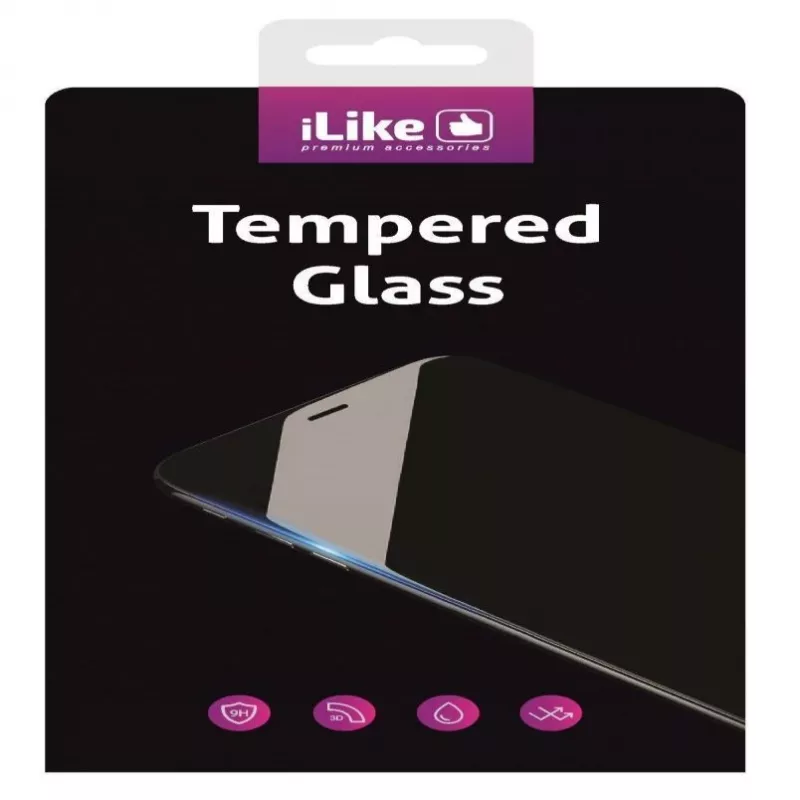iLike 2.5D Black Frame Full Glue Tempered Glass Screen Protector for Xiaomi Redmi 9A