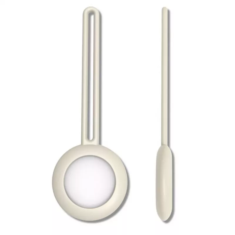 iLike AirTag Silicone Keychain Loop Case White