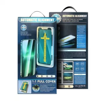 iLike Apple 5D Full Glue Tempered Glass for iPhone 13 / 13 Pro / 14 Black + Applicator